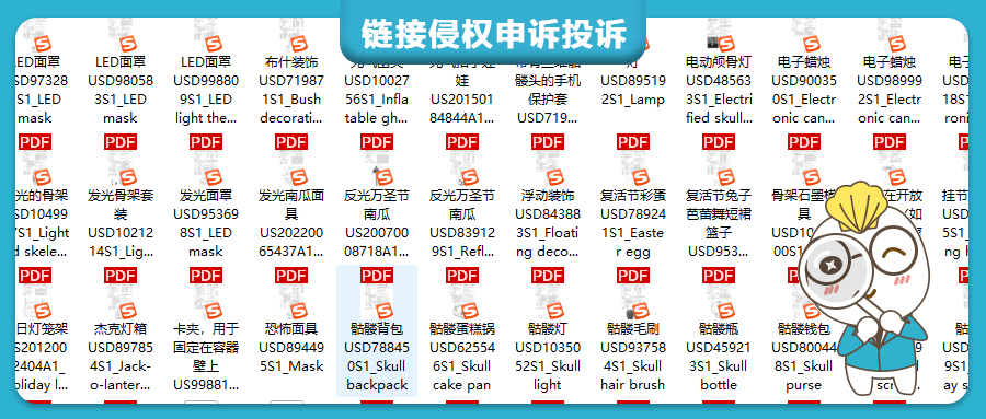 129款万圣节爆款美国专利合集，亚马逊、ebay、沃尔玛、Temu等跨境平台卖家速查listing防侵权！